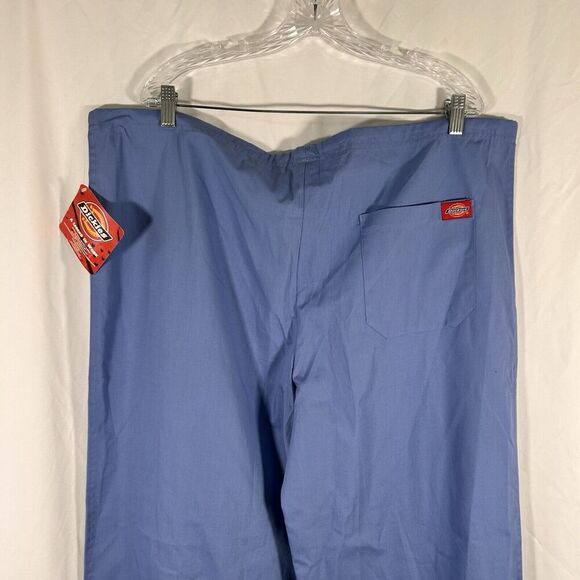 New Dickies Scrub Pants Men's Large Blue Pull On Drawstring Rear Pocket - Picture 7 of 10